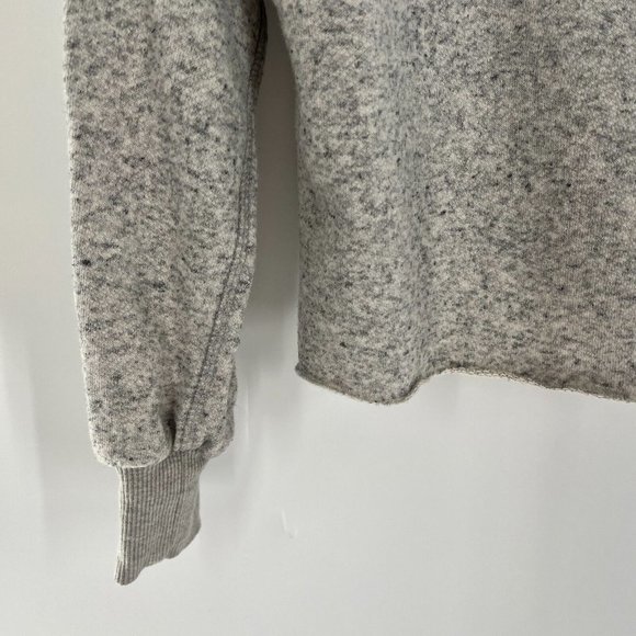 Brandy Melville Women's One Size Linen Blend Gray Cropped Sweatshirt Long Sleeve - Picture 6 of 13